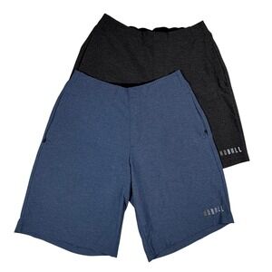 Lot of 2 NOBULL Mens Training Shorts Blue Charcoal Gray Heathered Size Medium